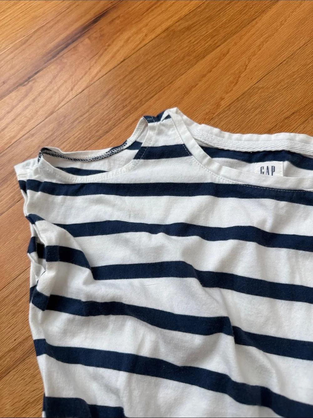 GAP Navy and White Striped Sleeveless Dress Top